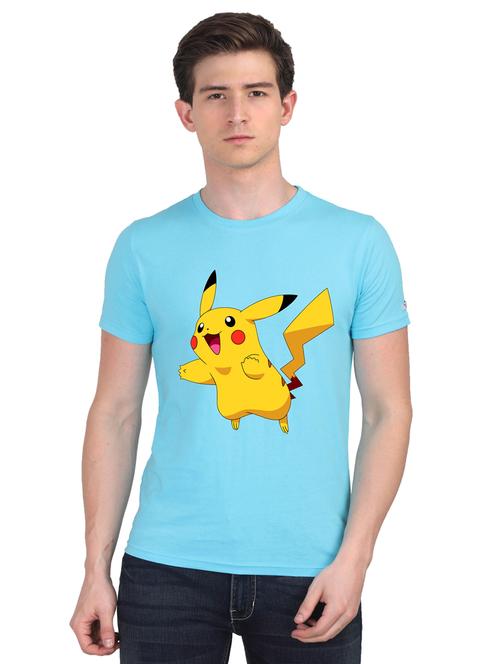 turquoise chest print t-shirt - 18441272 - Very Small Image - 1