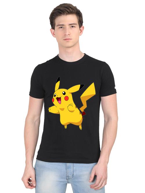 black chest print t-shirt - 18441273 - Very Small Image - 1