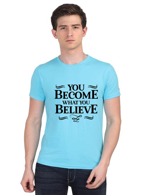 turquoise chest print t-shirt - 18441274 - Very Small Image - 1