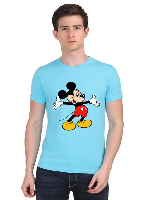 turquoise chest print t-shirt - 18441289 - Very Small Image - 1