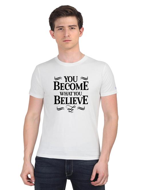 white chest print t-shirt - 18441298 - Very Small Image - 1