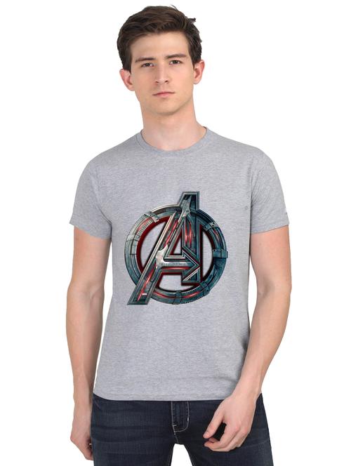 grey chest print t-shirt - 18441318 - Very Small Image - 1