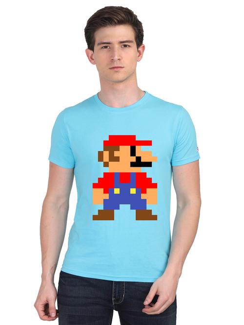 turquoise chest print t-shirt - 18441337 - Very Small Image - 1
