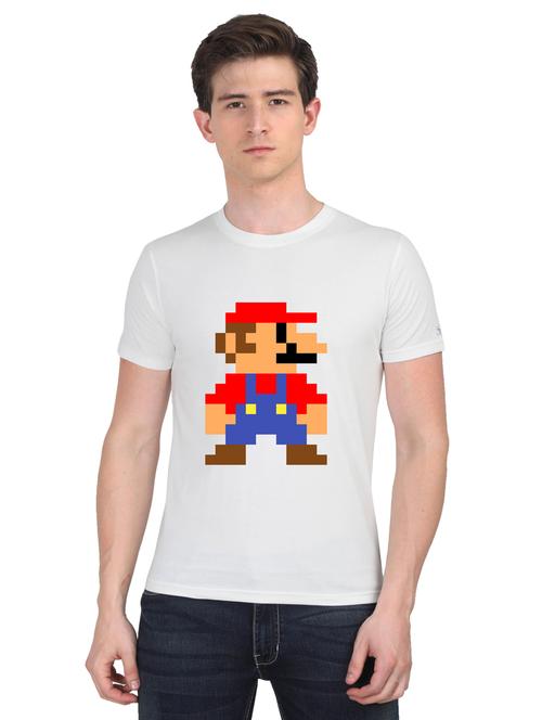 white chest print t-shirt - 18441341 - Very Small Image - 1