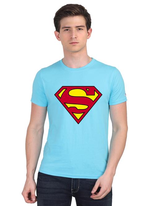 turquoise chest printed casual t-shirt - 18441345 - Very Small Image - 1