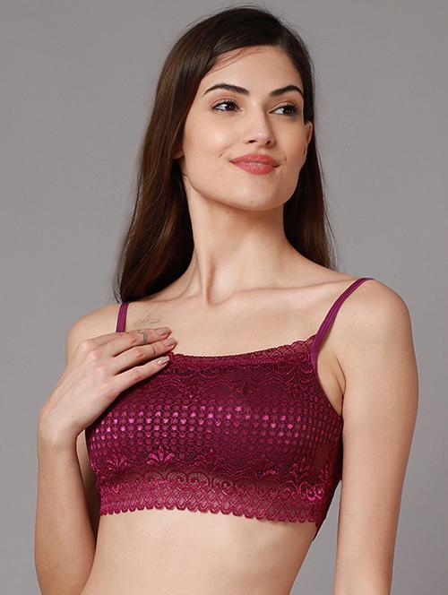 maroon lace lette bra - 18441351 - Very Small Image - 1
