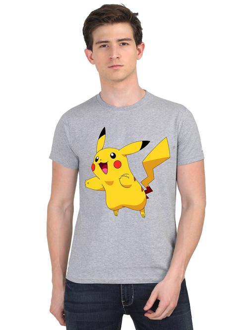 grey chest printed casual t-shirt - 18441367 - Very Small Image - 1