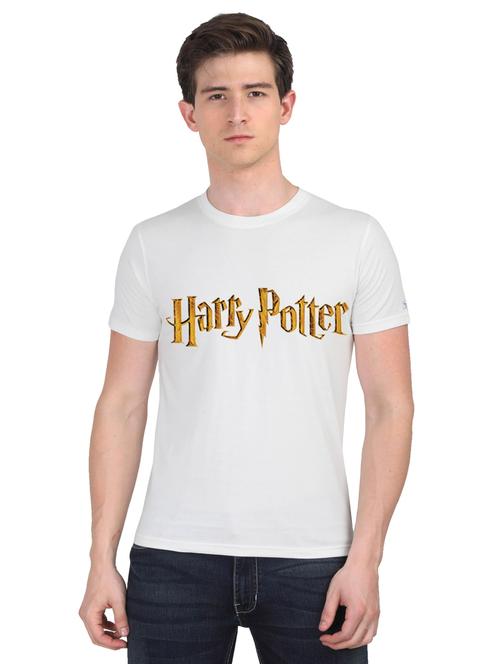 white chest printed casual t-shirt - 18441373 - Very Small Image - 1