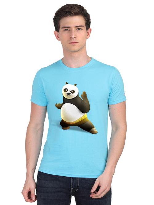 turquoise chest printed casual t-shirt - 18441375 - Very Small Image - 1