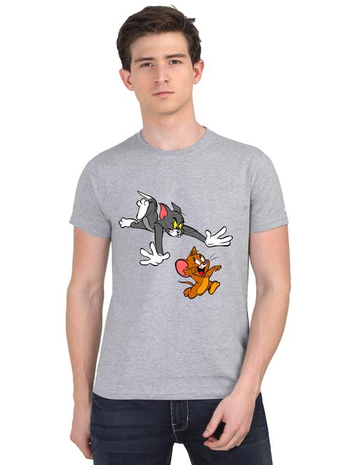 grey chest printed casual t-shirt shirt - 18441387 - Very Small Image - 1