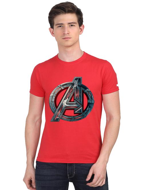 red chest print t-shirt - 18441414 - Very Small Image - 1
