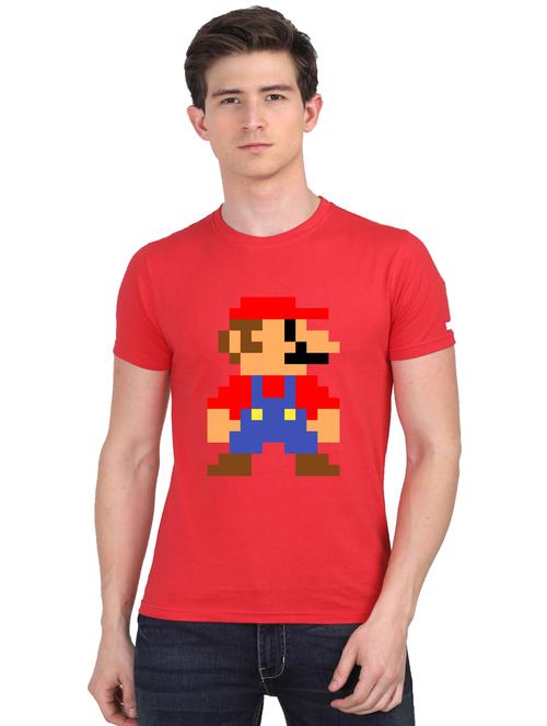 red chest print t-shirt - 18441433 - Very Small Image - 1