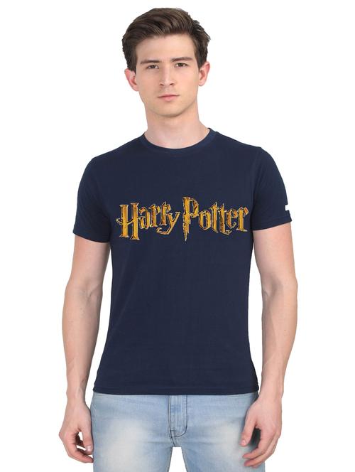 navy-blue chest print t-shirt - 18441515 - Very Small Image - 1