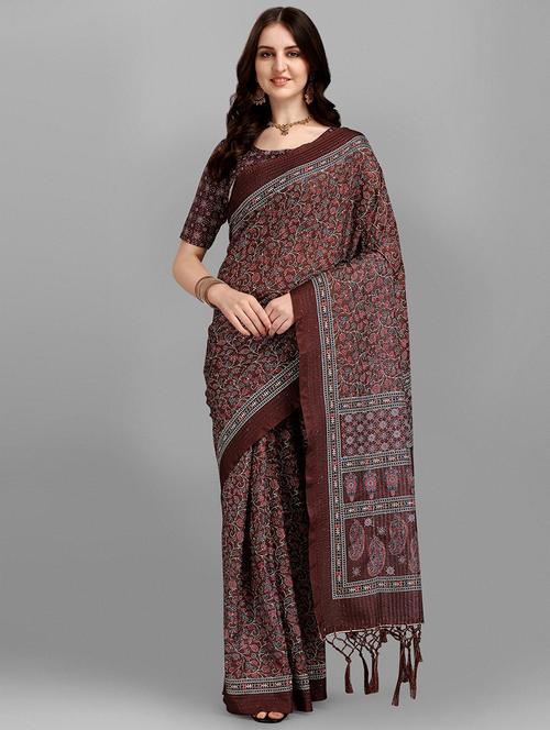 kaantha work printed saree - 18441917 - Very Small Image - 1