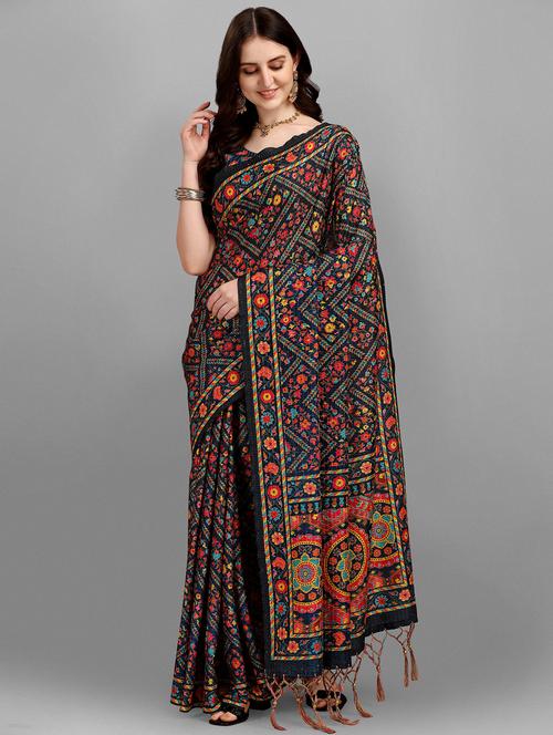 kaantha work printed saree - 18441919 - Very Small Image - 1