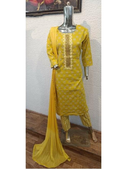 cotton printed suit with dupatta set - 18442345 - Very Small Image - 1