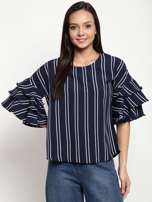 women's straight round neck top - 18442487 - Very Small Image - 1