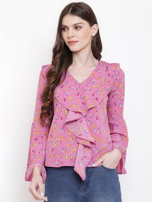 bell sleeved printed regular top - 18442548 - Very Small Image - 1