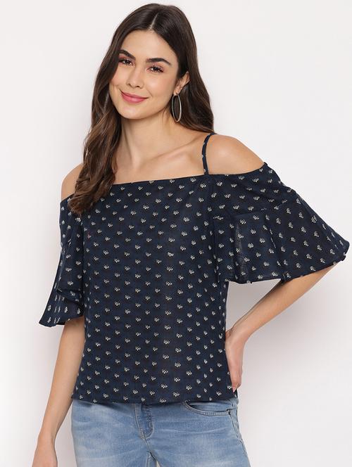 off shoulder printed regular top - 18442733 - Very Small Image - 1