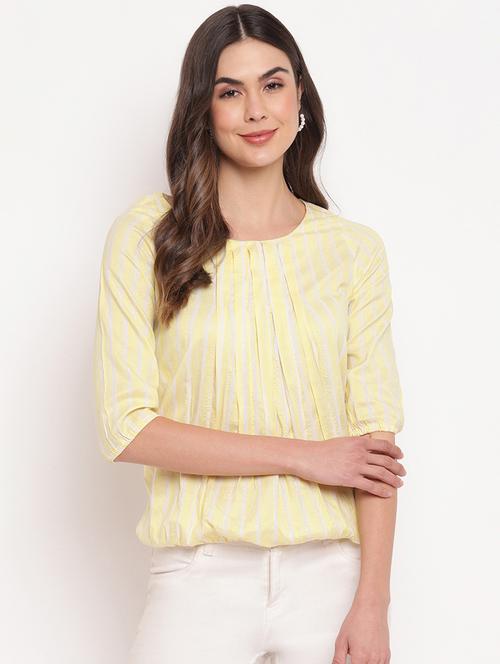 three quarter sleeved striped regular top - 18442813 - Very Small Image - 1