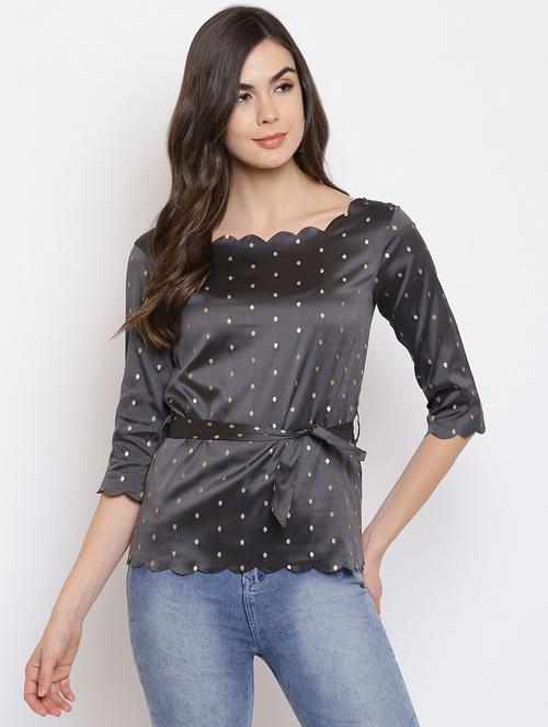 tie front self design top - 18442925 - Very Small Image - 1