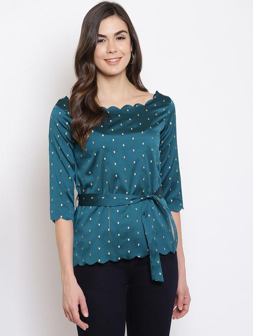 tie front self design top - 18442927 - Very Small Image - 1