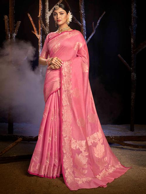 zari work woven saree with blouse - 18443387 - Very Small Image - 1
