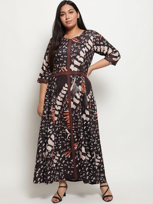 tie front printed maxi dress - 18443633 - Very Small Image - 1