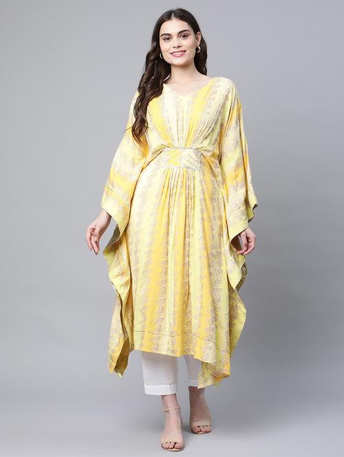 long sleeved printed kaftan - 18443823 - Very Small Image - 1