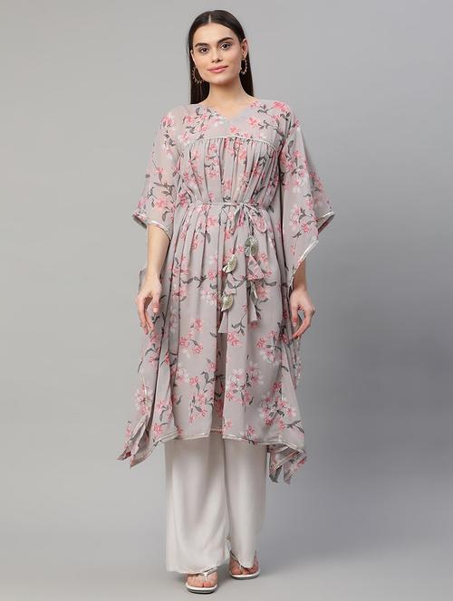 long sleeved printed kaftan - 18443833 - Very Small Image - 1