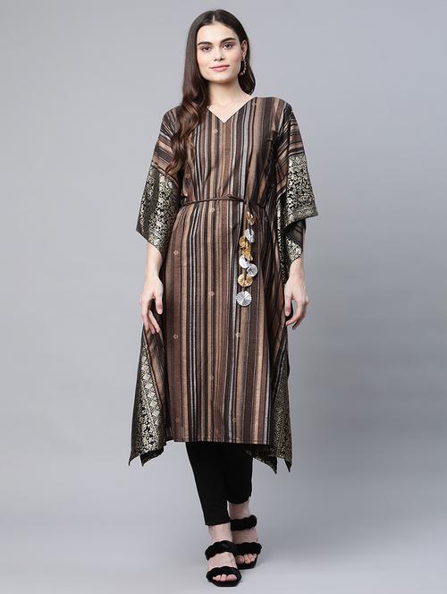 long sleeved striped kaftan - 18443834 - Very Small Image - 1