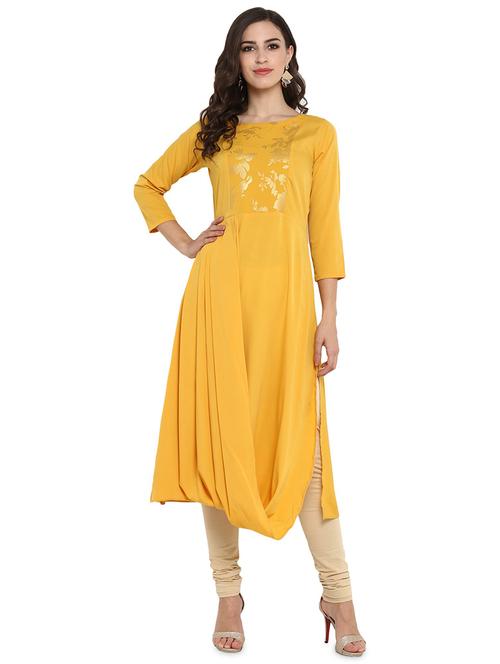 foil printed cowl kurta - 18443888 - Very Small Image - 1