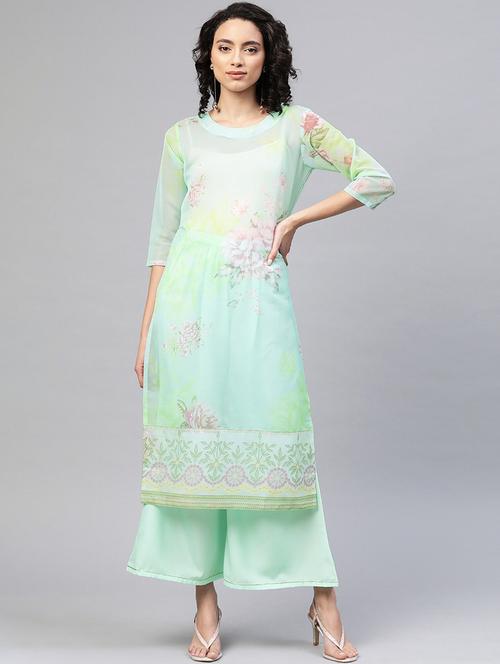floral printed straight kurta - 18443905 - Very Small Image - 1