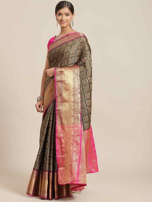women's banarasi saree - 18444682 - Very Small Image - 1