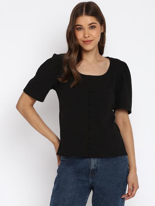 square neck solid top - 18444833 - Very Small Image - 1