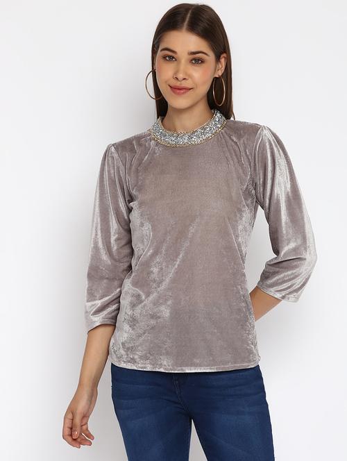 women's straight mock neck top - 18444894 - Very Small Image - 1