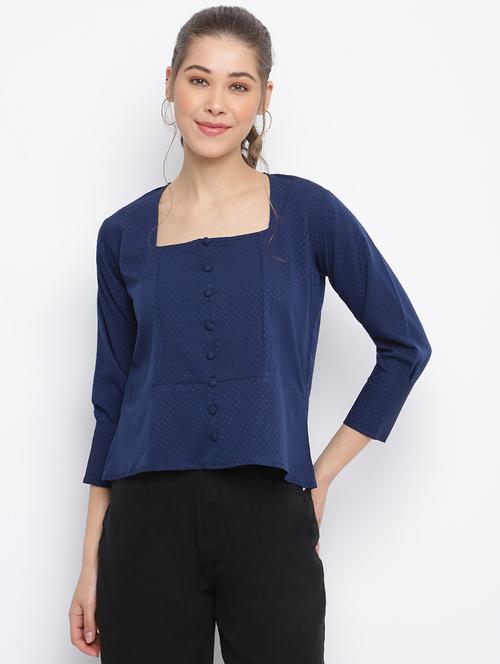 women's straight square neck top - 18444914 - Very Small Image - 1