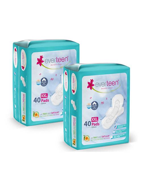 everteen xxl sanitary napkin pads with cottony-dry top layer for women, enriched with neem and safflower - 18445080 - Very Small Image - 1