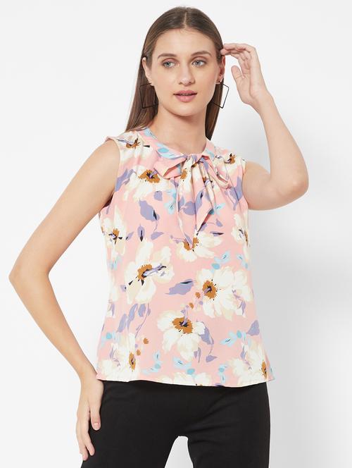 tie up neck printed top - 18445137 - Very Small Image - 1