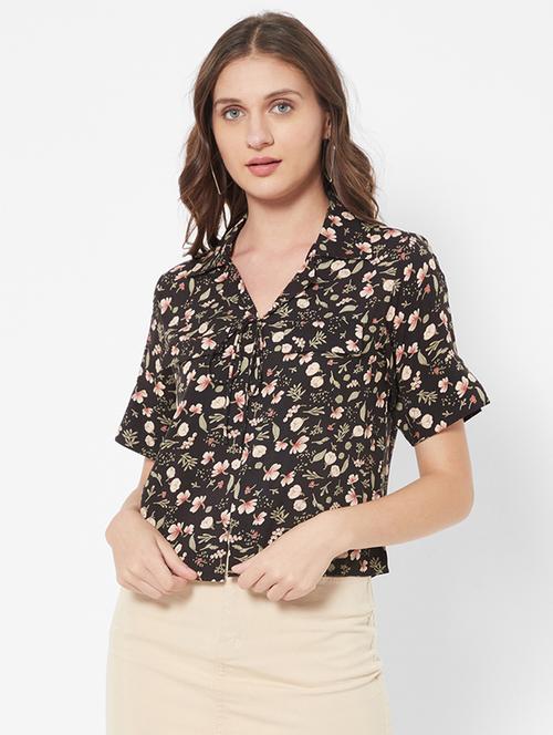 tie knot detail floral top - 18445139 - Very Small Image - 1