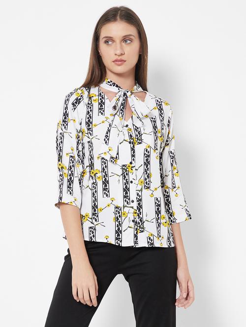 tie up neck printed top - 18445203 - Very Small Image - 1