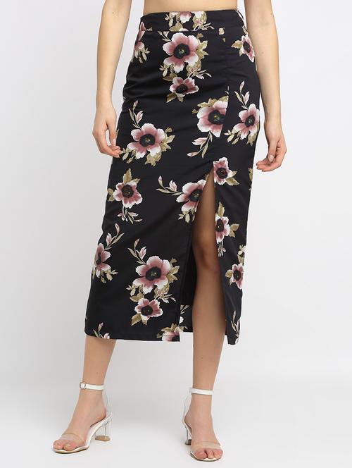 high rise floral high slit skirt - 18445285 - Very Small Image - 1