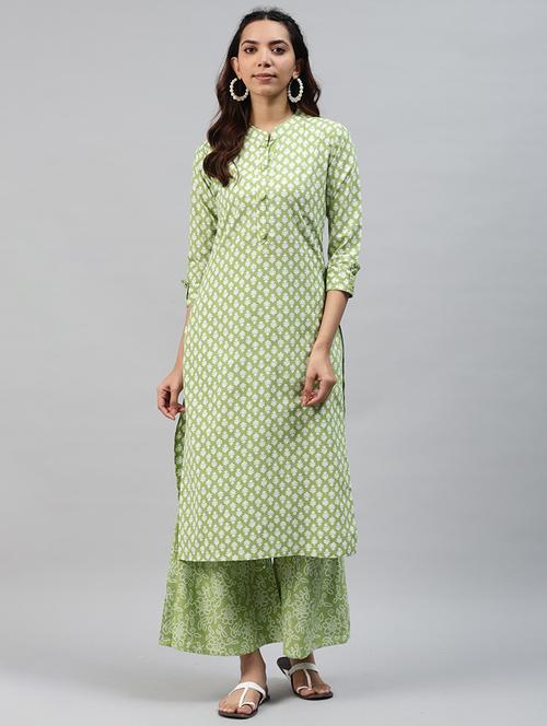 bandhani printed kurta palazzo set - 18445392 - Very Small Image - 1