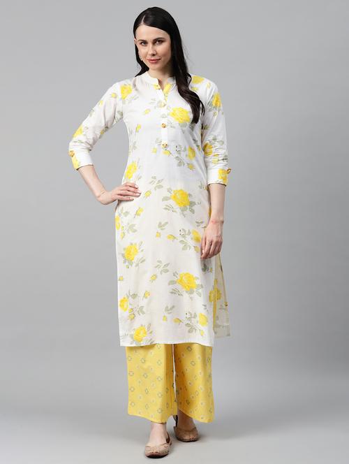floral printed kurta palazzo set - 18445398 - Very Small Image - 1