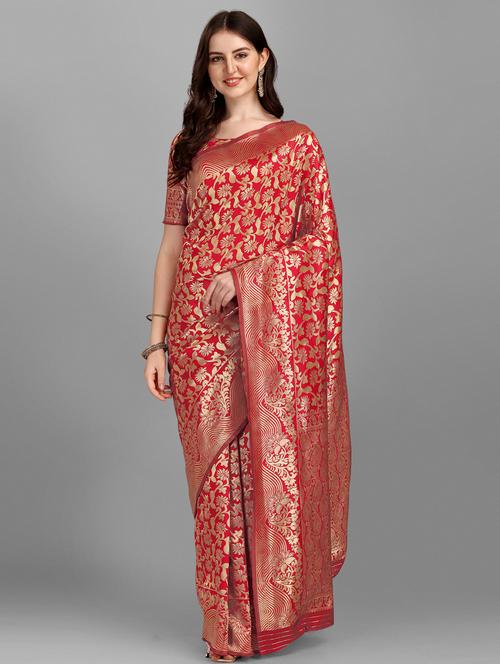 jacquard work woven saree - 18445405 - Very Small Image - 1
