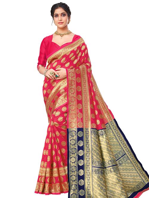 jacquard work banarasi saree - 18445457 - Very Small Image - 1