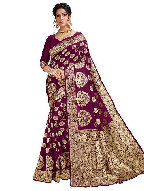 jacquard work banarasi saree with blouse - 18445463 - Very Small Image - 1