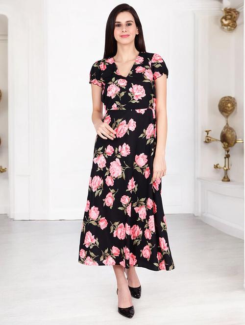 women's fit & flare floral dress - 18445613 - Very Small Image - 1