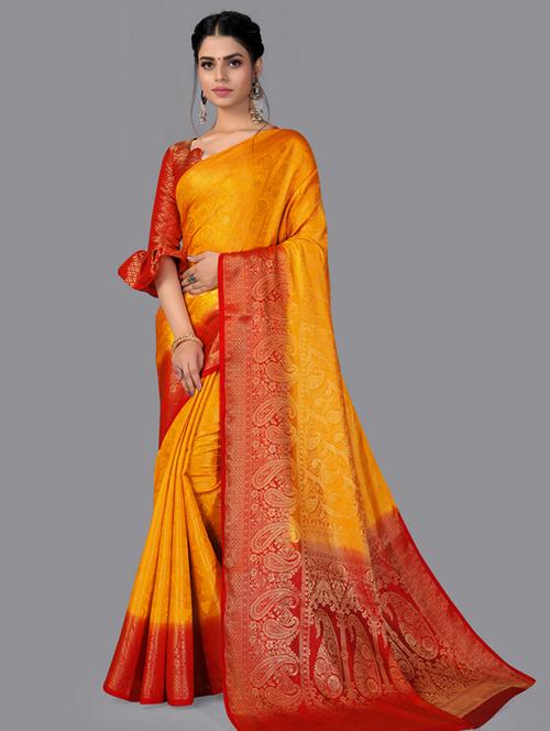 zari work banarasi saree with blouse - 18445655 - Very Small Image - 1