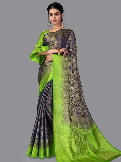 zari work banarasi saree with blouse - 18445656 - Very Small Image - 1